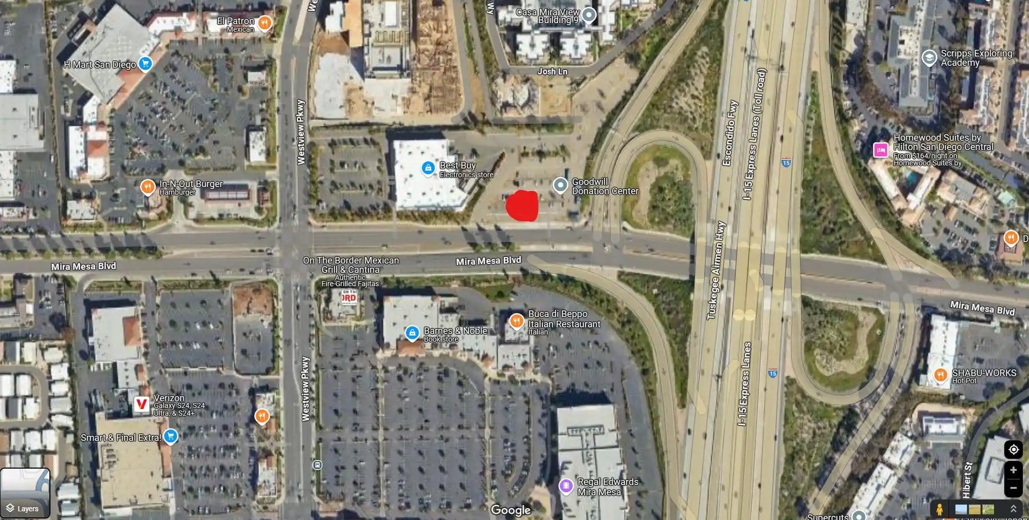 Mira Mesa pickup location map San Diego